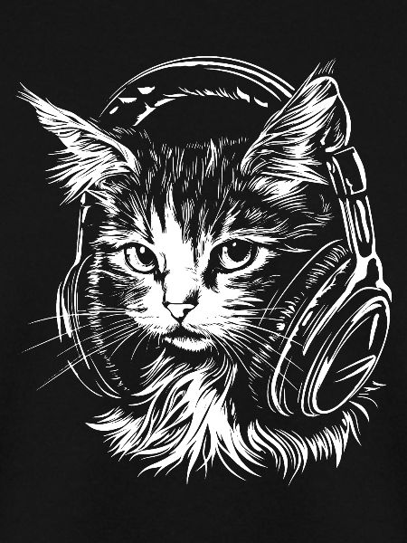 Cat Headset Music DJ