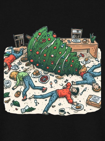 Exuberant Christmas tree party
