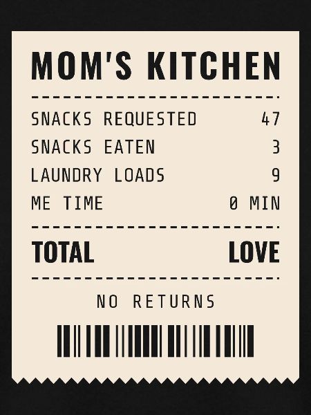 Mamas Küchenquittung Snacks angefordert
