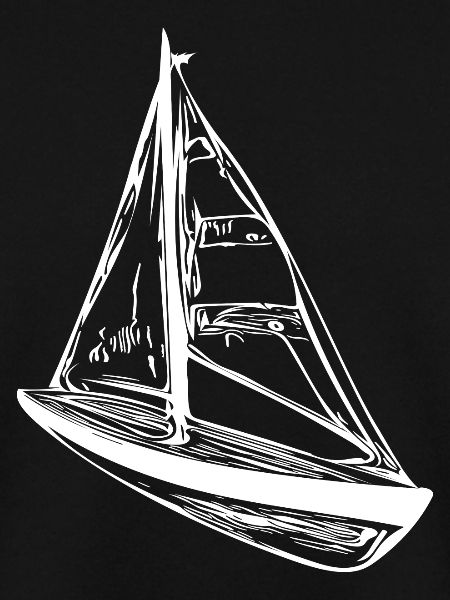 Kleines Segelboot mit Segeln