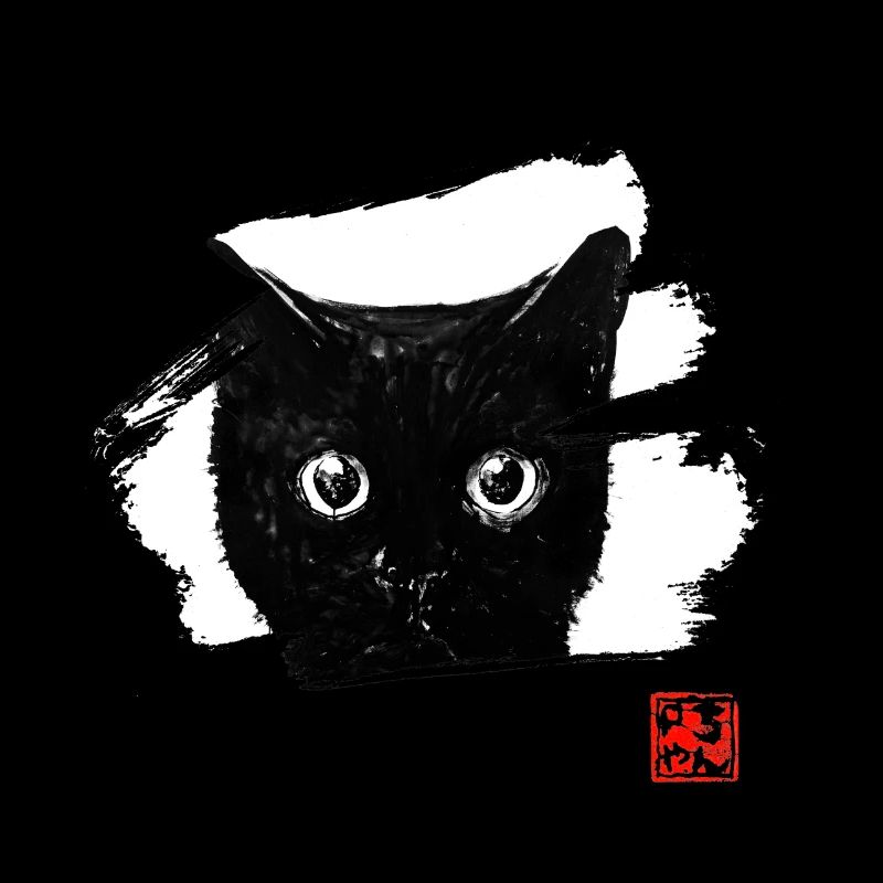 cat face in white