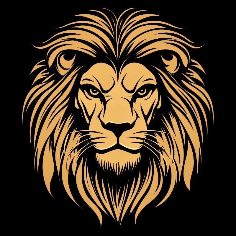 Goldenes modisches Löwen Logo