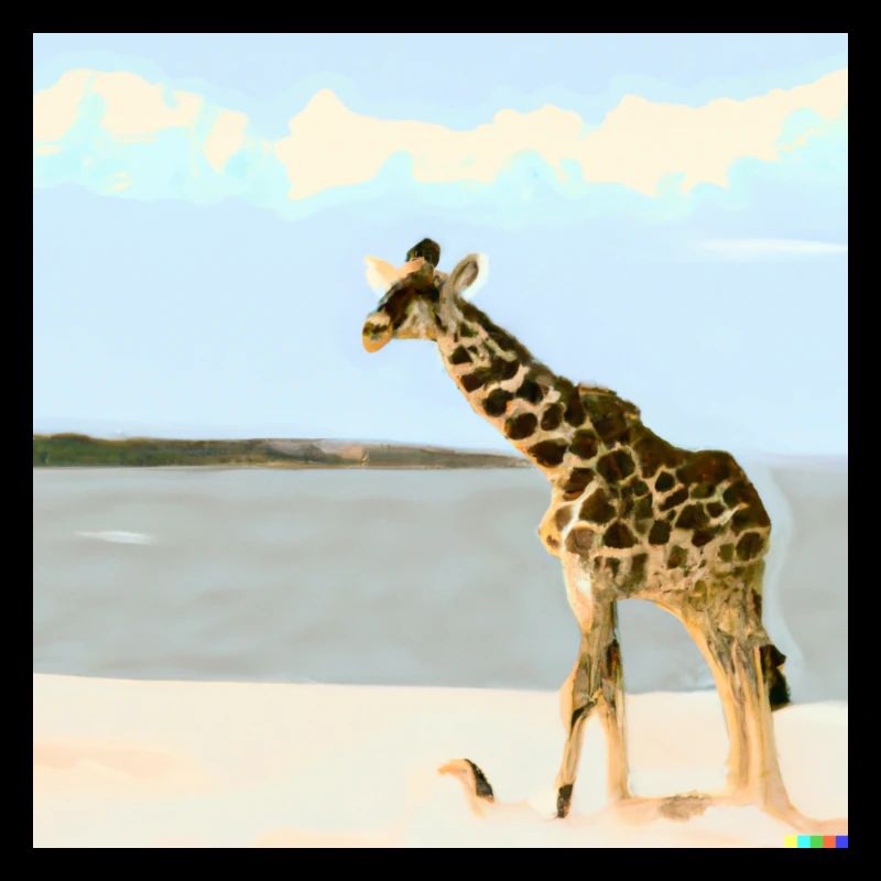 Giraffe am Strand