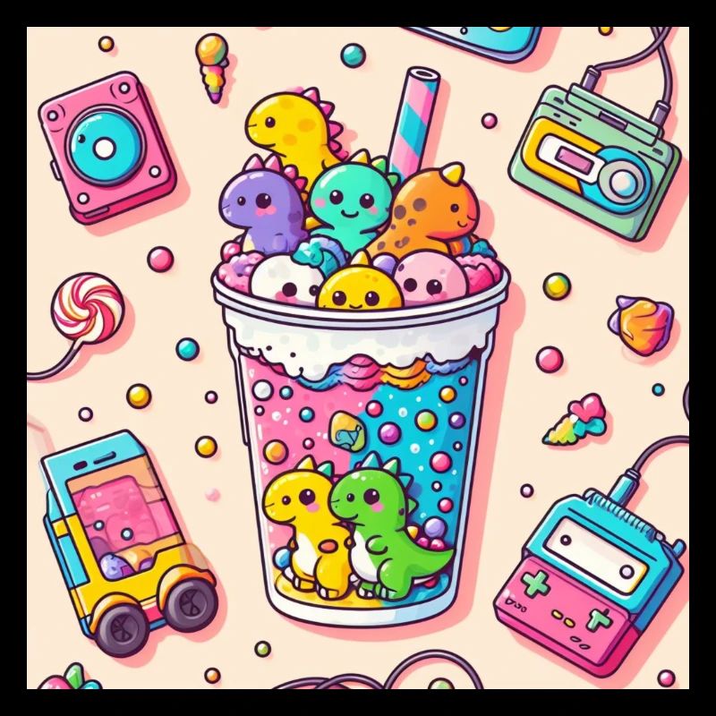 Kawaii Dino Bubbletea