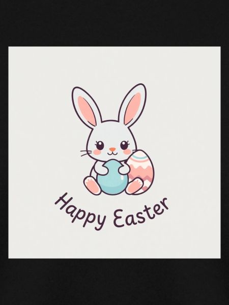 Fröhlicher Hase, bunte Eier