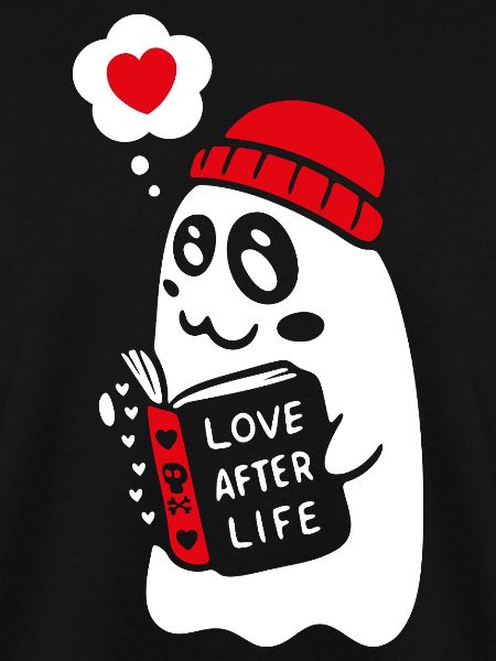 Cute Ghost Reading Romantic Book