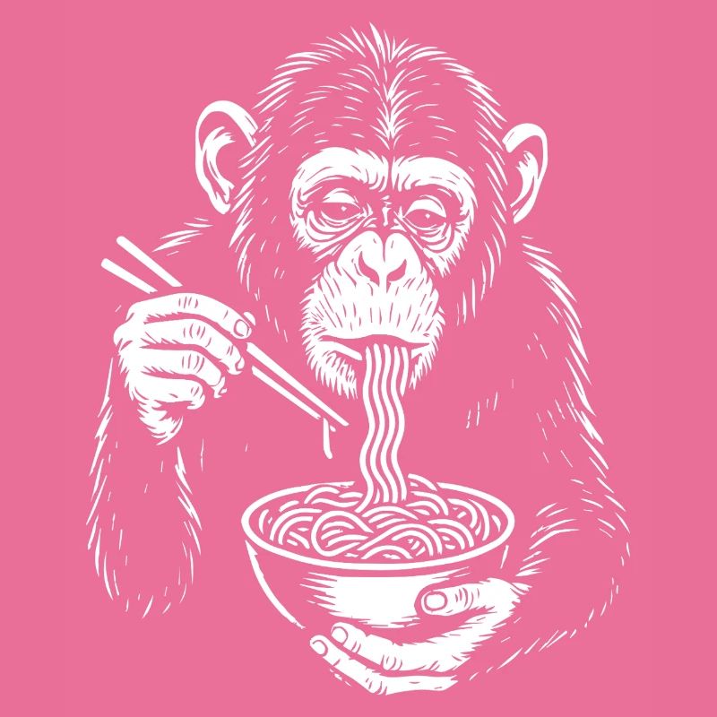 Illustration der Schimpansen-Nudelschale