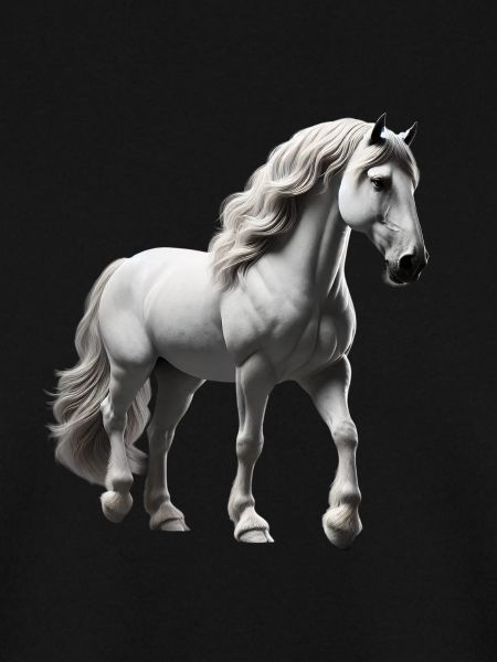 Horse Grey White