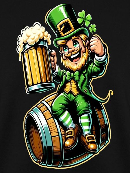 Bierfass-Leprechaun (Irischer Kobold)