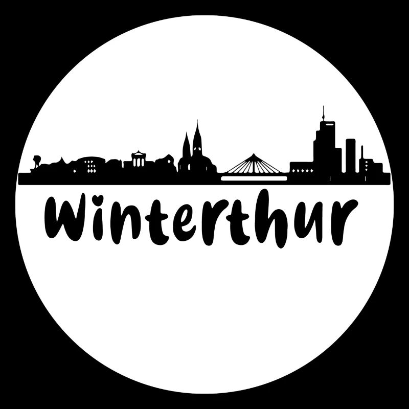 winterthur,skyline, kreis, scherenschnitt, weiss
