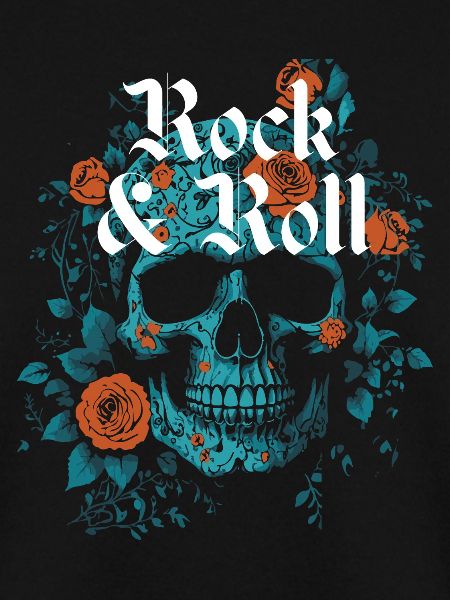 Rock'n'Roll-Totenkopf-Design
