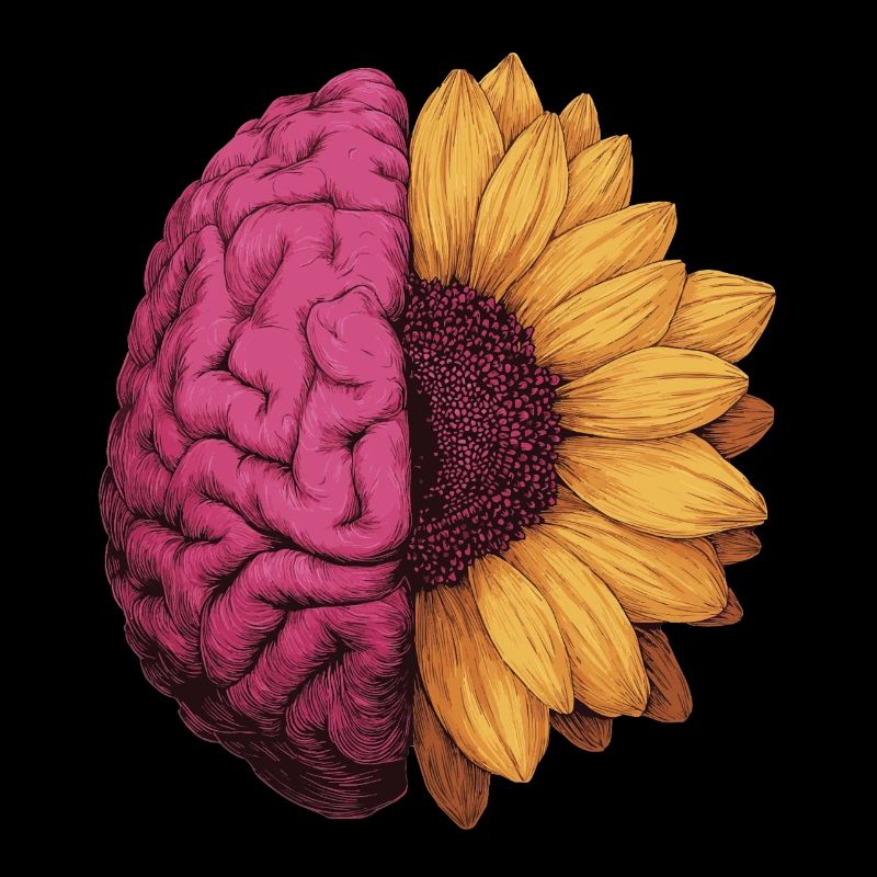 Neurodivergent, autism, ADHD, sunflower, brain