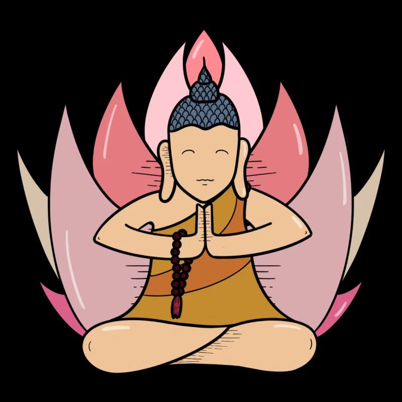 Moine bouddhiste lotus