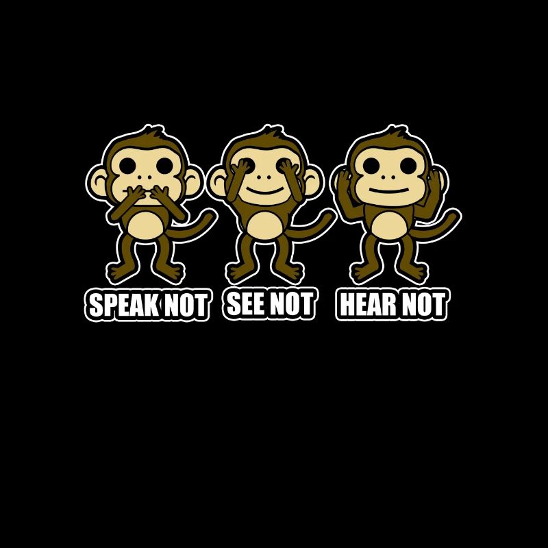 Three monkeys don't see speaking hear Emoji