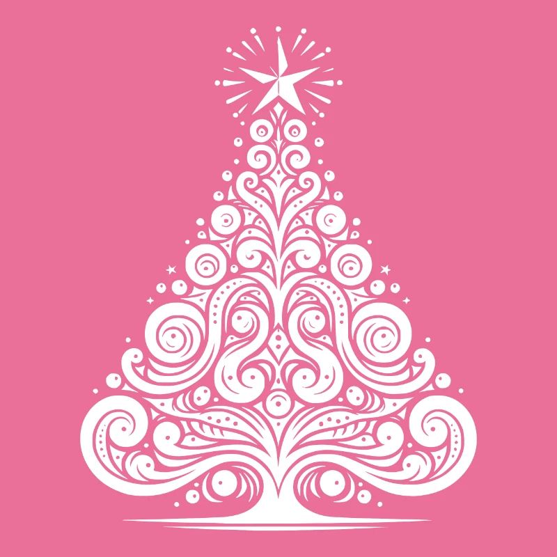Moderner Baum mit festlicher Eleganz und Ornamente
