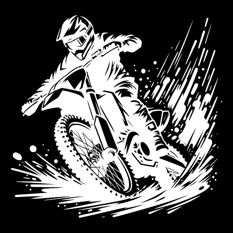 Pilote de motocross rapide dans la boue