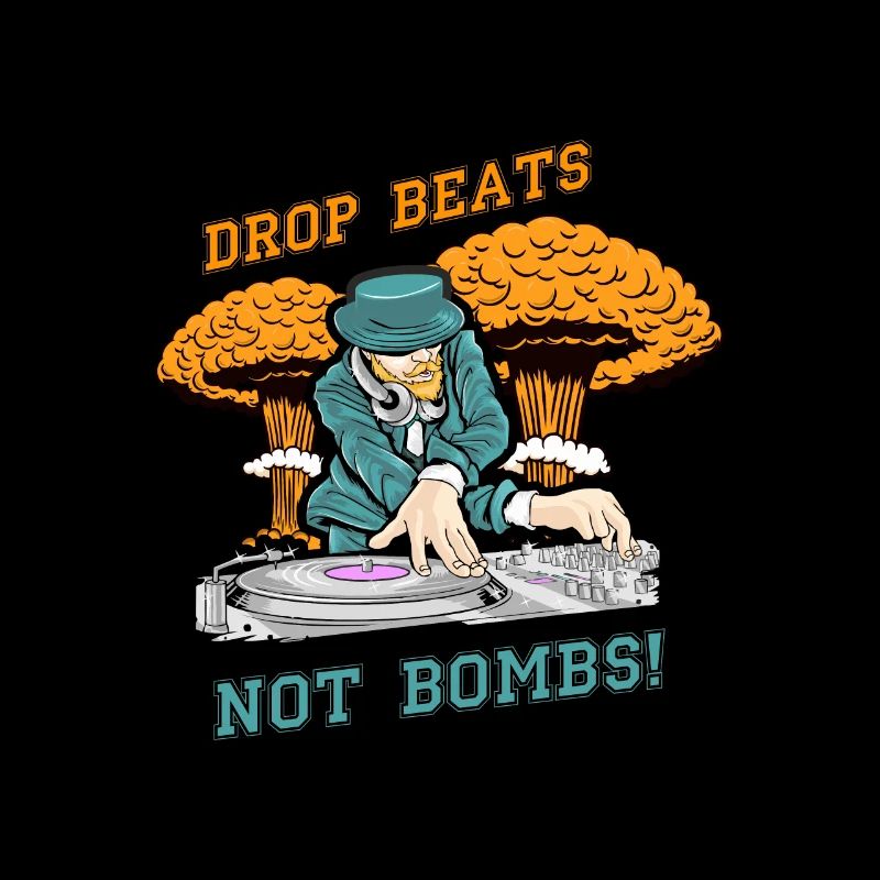 Drop Beats not Bombs DJ Turntable Music