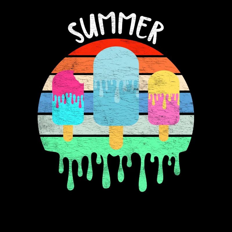 Schmelzendes Eis Heißer Sommerurlaub Retro Vintag