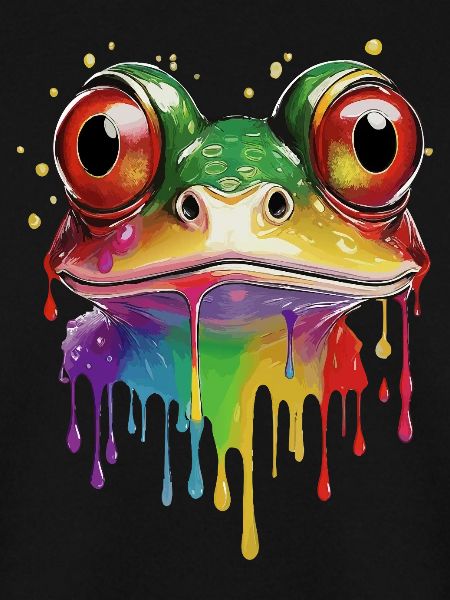 Bunter Regenbogen Frosch Kunstdruck