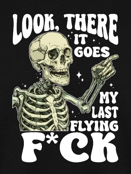 Halloween Skeleton Flying F*ck