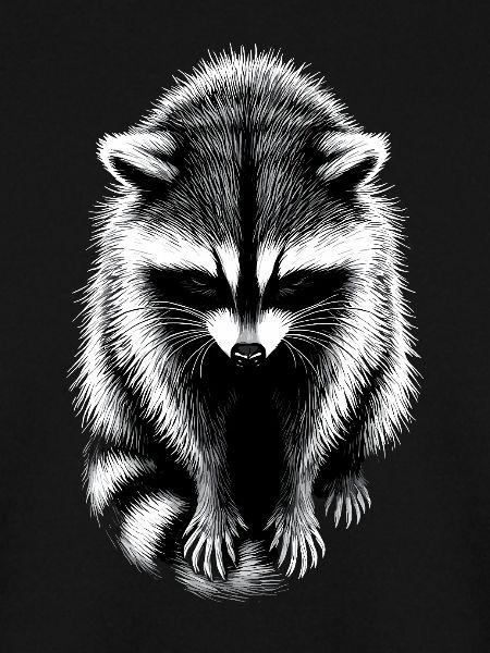 Racoon Schattenzeichnung Waschbär