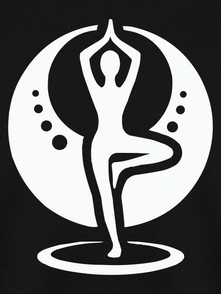 Yoga Silhouette im Mondkreis