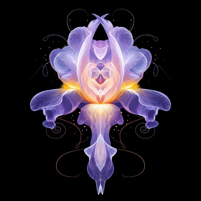 Abstrakte Iris Blüte Leuchtendes Florales Design