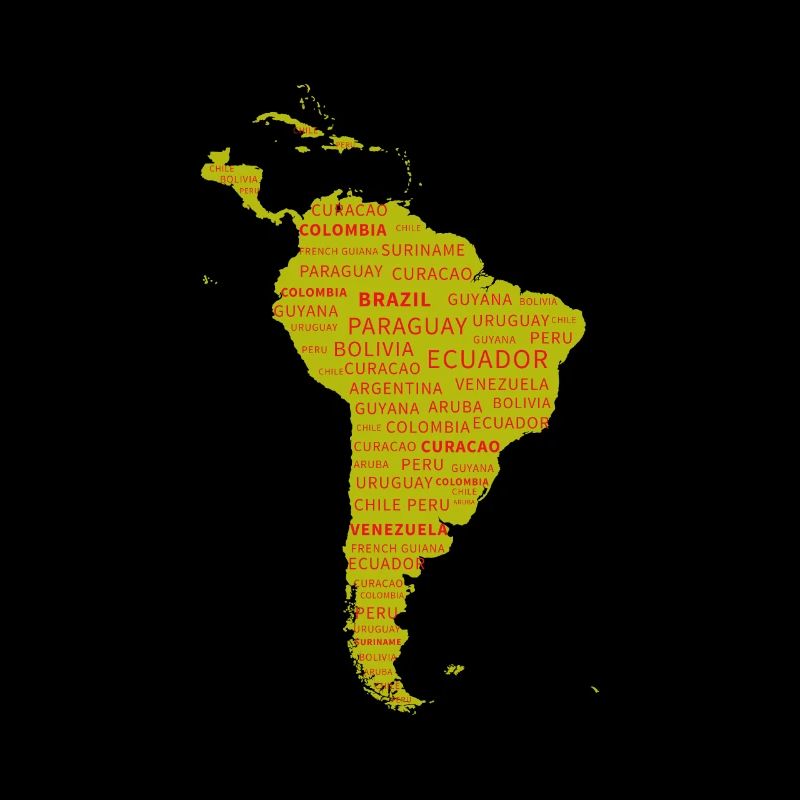 Amérique du Sud continent. Idée de cadeau.
