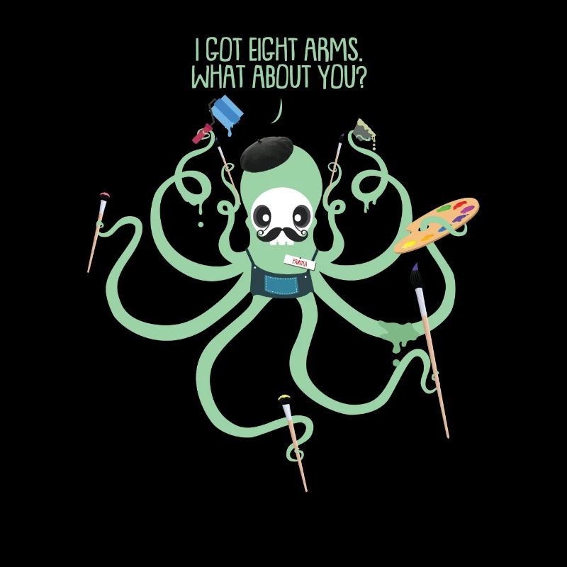 Painter Gift Party Octopus Brush Octopus Ocean Ocean