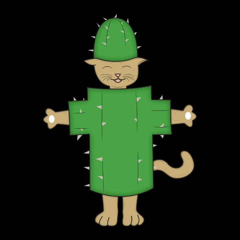 Chat cactus halloween