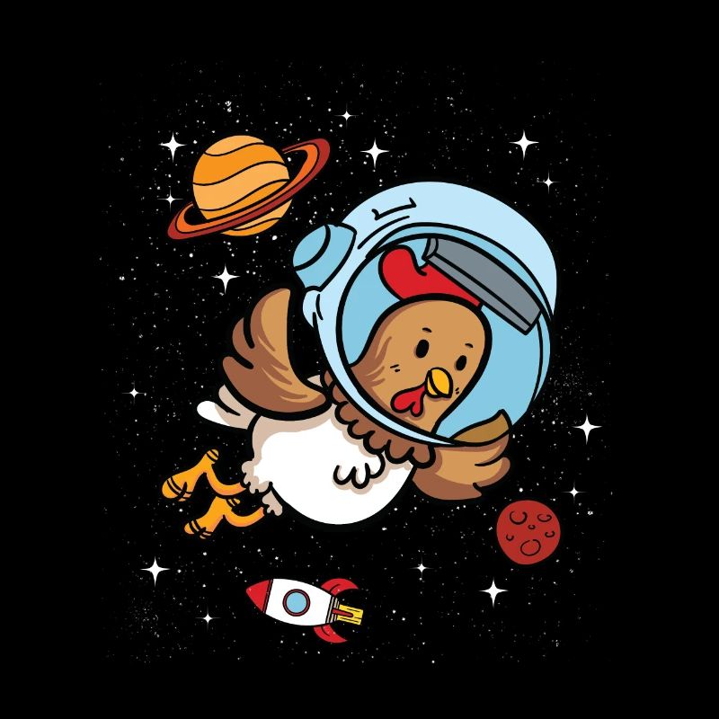 Chicken Rooster Chick Astronaut Dans l'espace cadeau