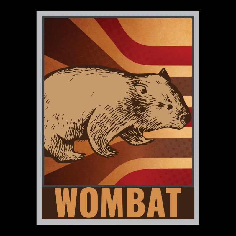 Retro Wombat Plakat
