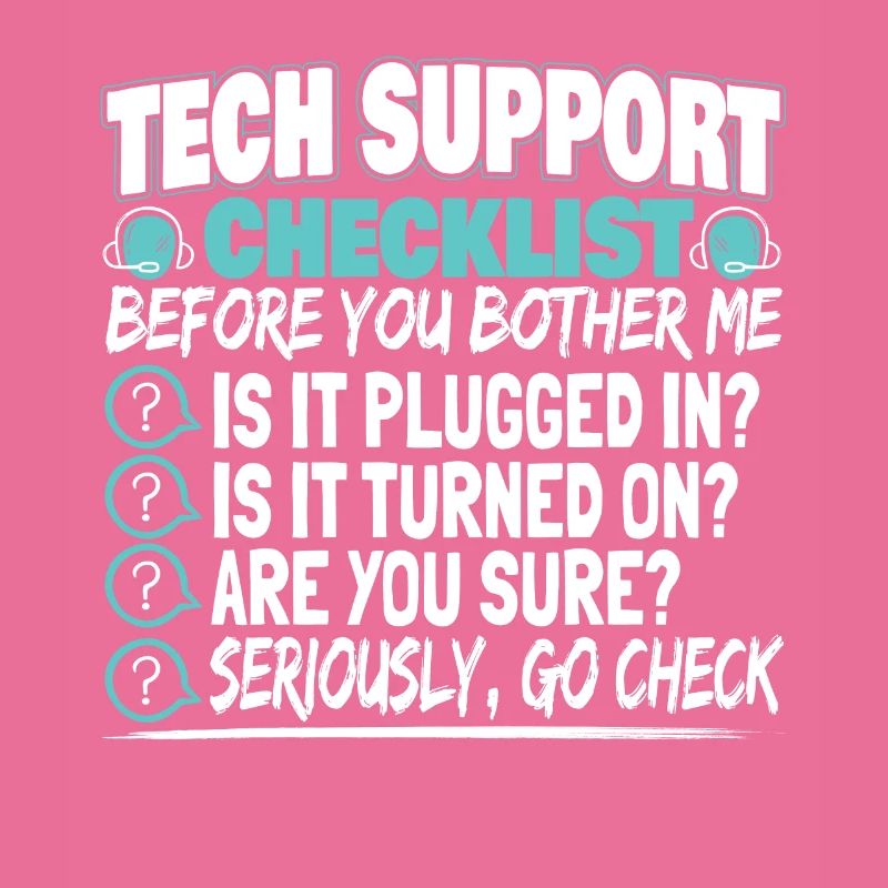 Tech Support Checklist Administrator technicien
