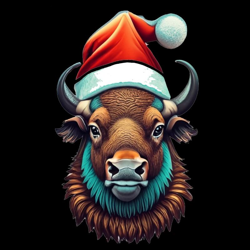 Bison Weihnachten Santa