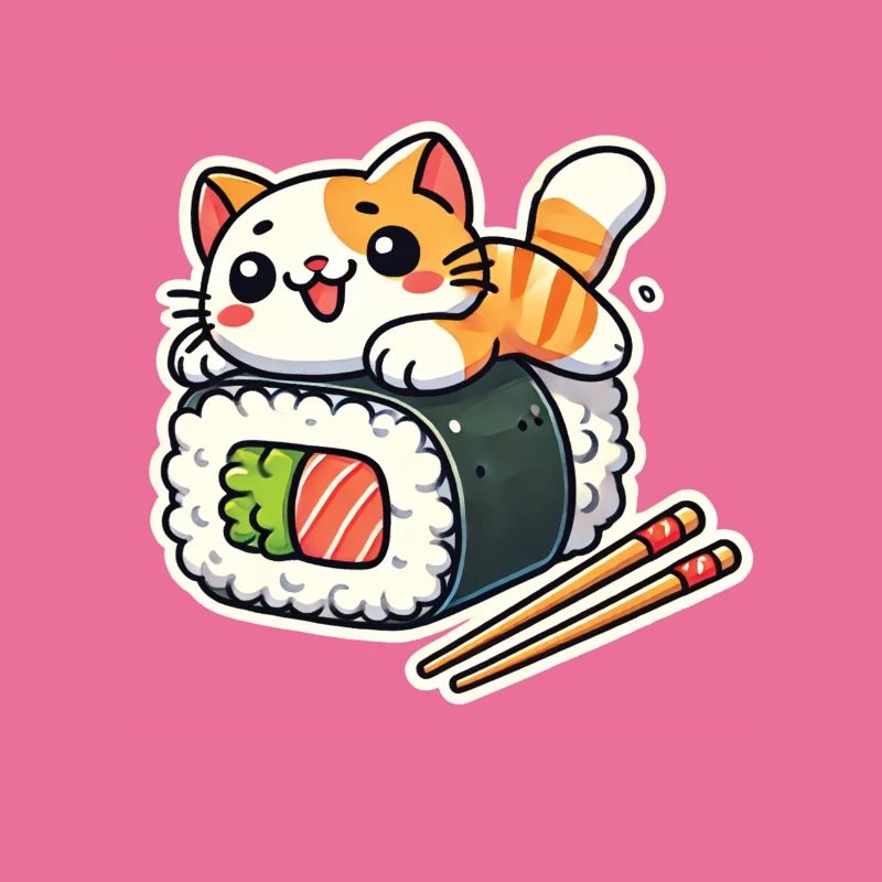 Katze Sushi Stäbchen Geschenk Geschenkidee