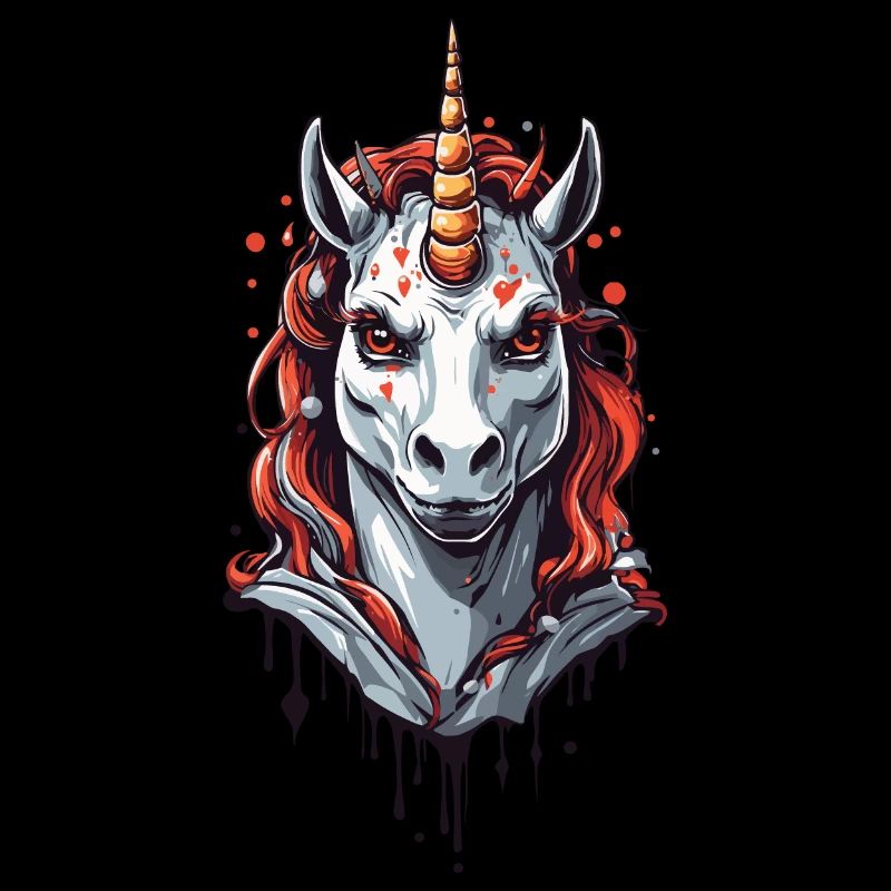 Dark Vampire Unicorn Halloween Design