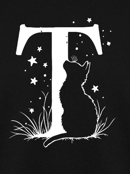 Buchstabe T mit Katze