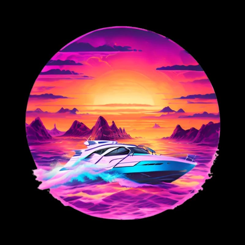 Speedboot im Sonnenuntergang