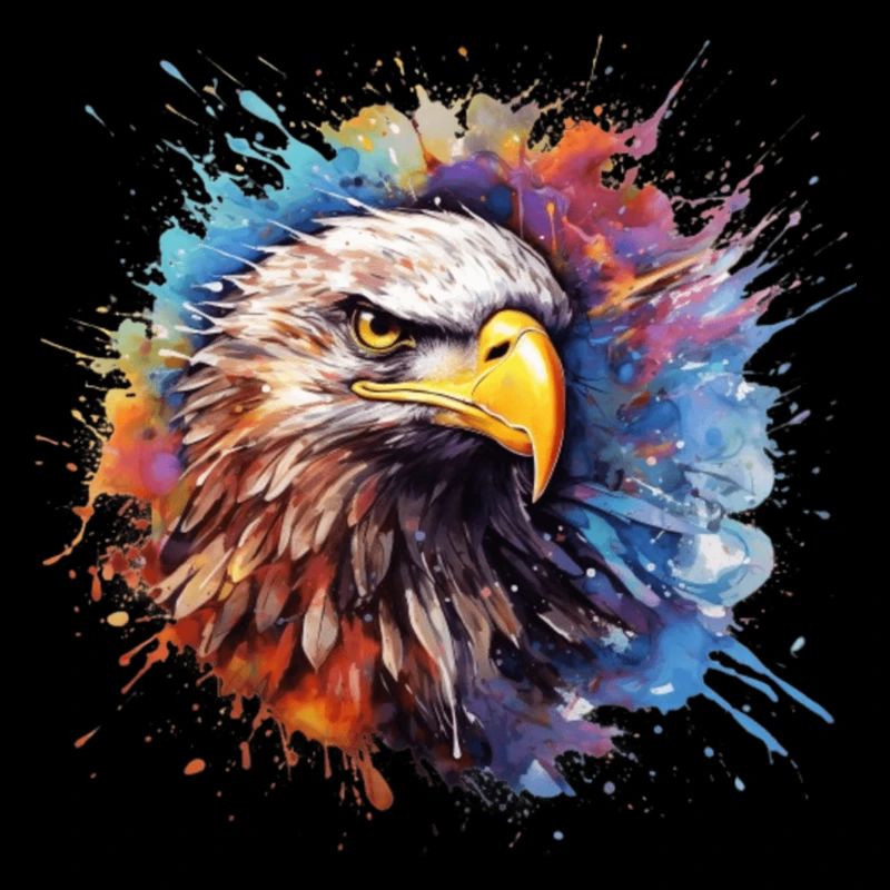 beautiful eagle in splash art