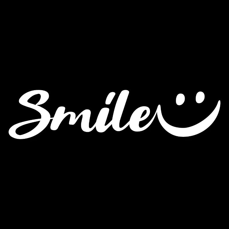 "Smile" Handschrift mit Smiley in weiß