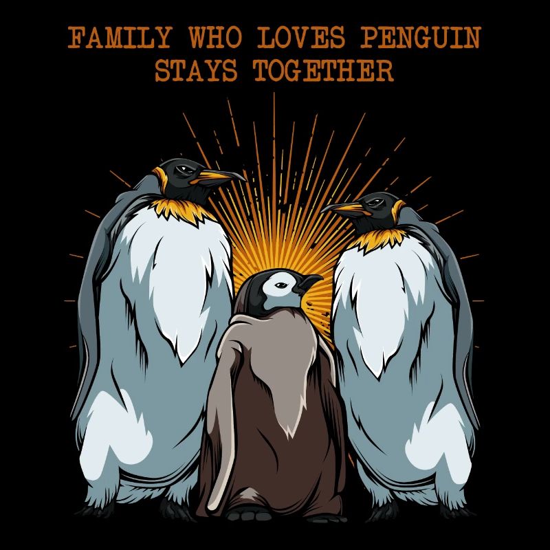Pinguin Familie Statement Sprüche Tier Geschenk