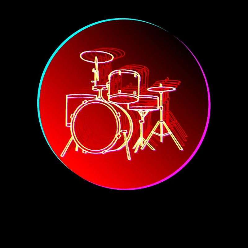 Rétro cadeau de batteur de batterie Drumming 70s 80s Neon