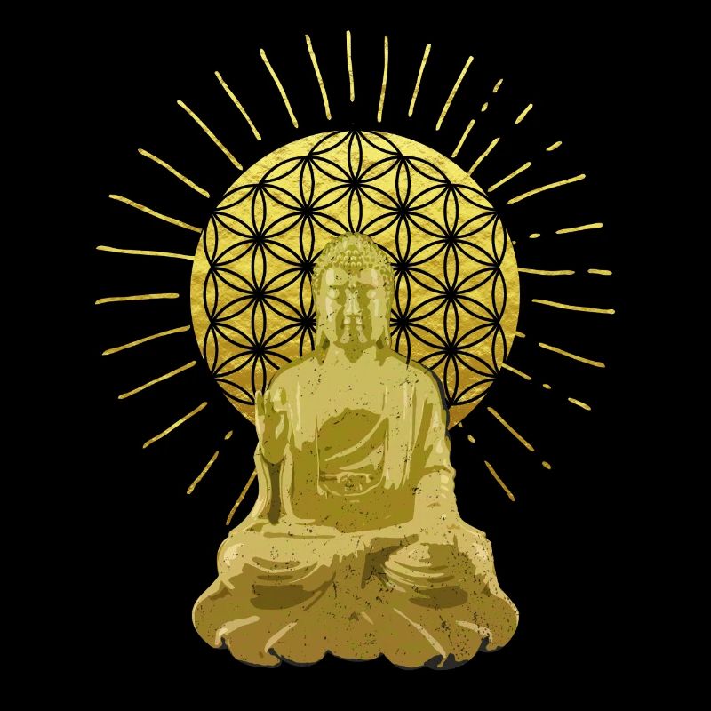 Bouddha avec fleur de la vie de cadeau