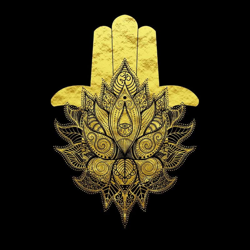 Hamsa main fleur de vie mandala symbole om