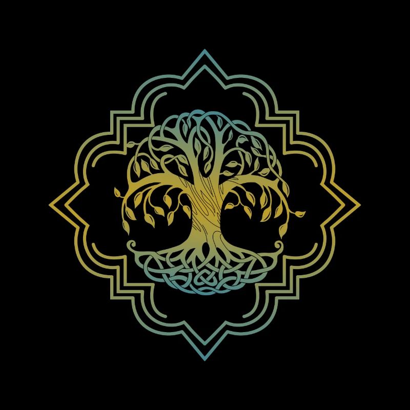 Der Weltenbaum Yggdrasil Wikinger Tattoo Design
