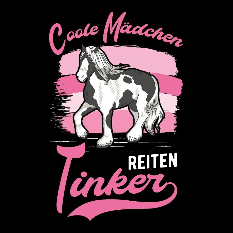 Coole Mädchen reiten Tinker Irish Tinker