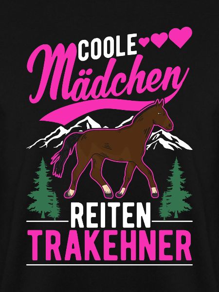 Coole Mädchen reiten Trakehner