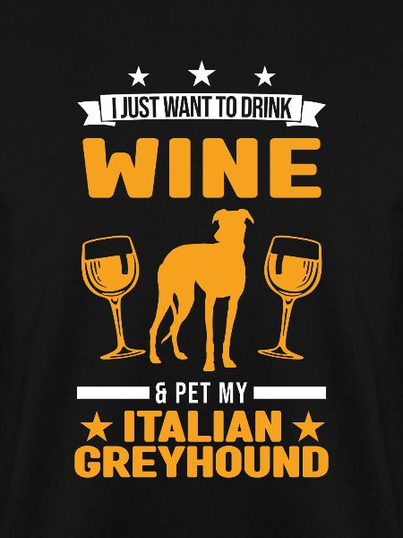 Italienischer Windhund und Wein
