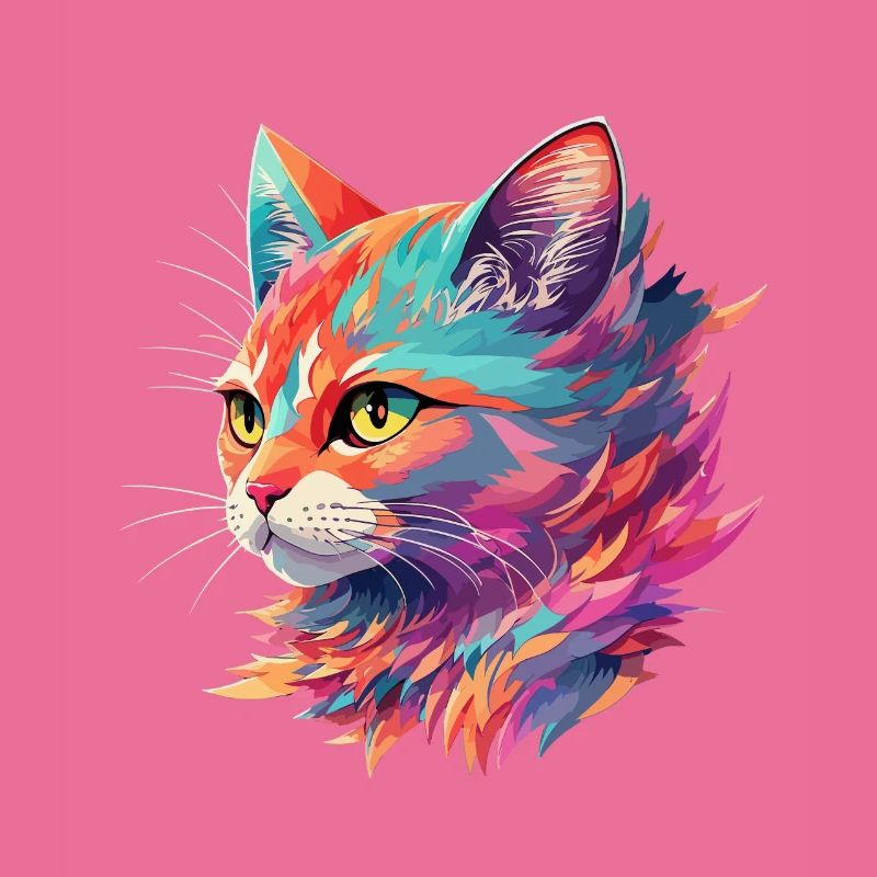 Superbe illustration de chat chat au pastel