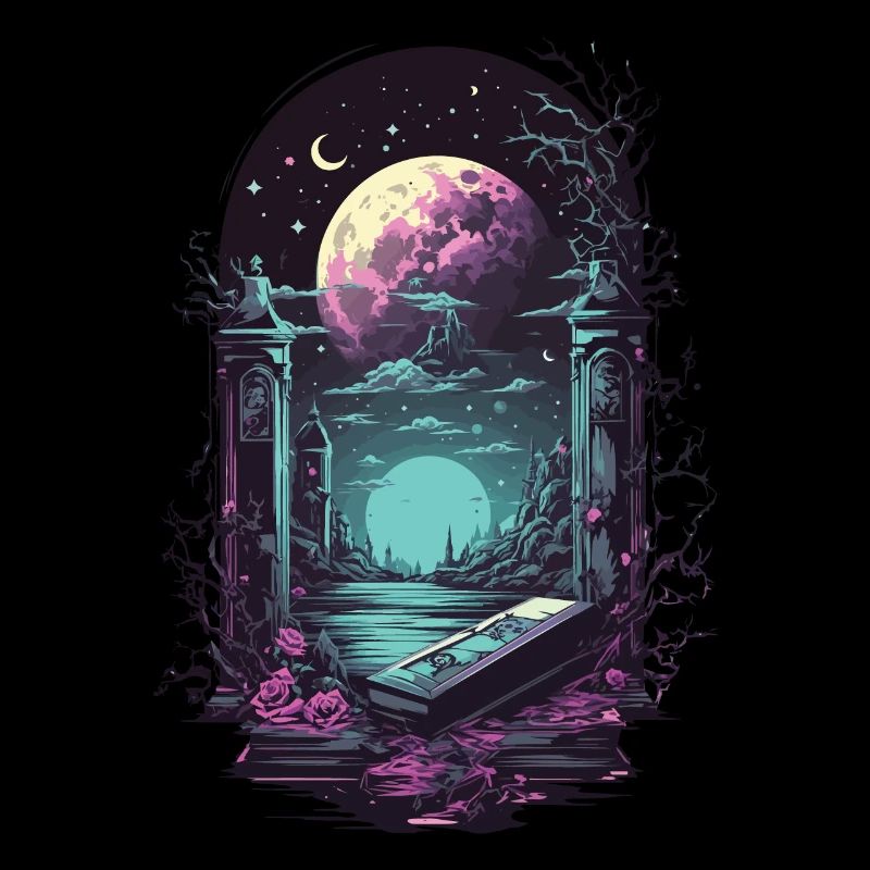 Gothic Vaporwave Mysticism Darkness Artwork